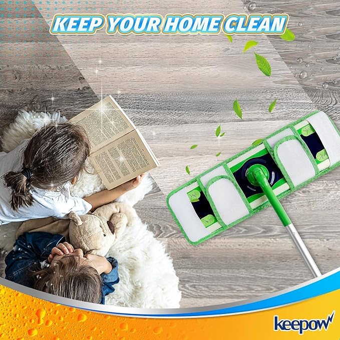 KEEPOW Microfiber Pads for Swiffer XL, Heavy Duty Dry Sweeping Cloths for - Image 7