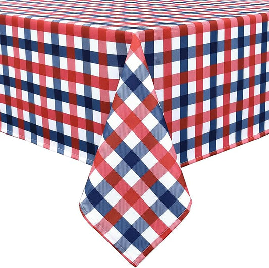 Patriotic Party Plaid Tablecloth Fabric - Image 2