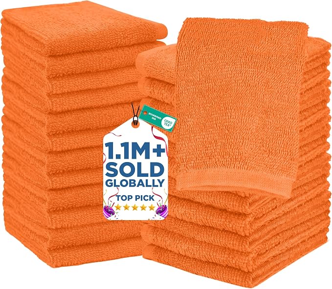 DAN RIVER 24 Pack Wash Cloths for Showering by DanRiver