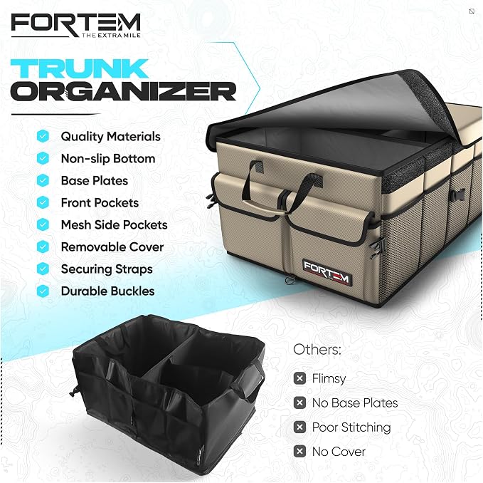 FORTEM Trunk Organizer For SUV Car Trunk Organizer, Foldable Storage, Car - Image 7