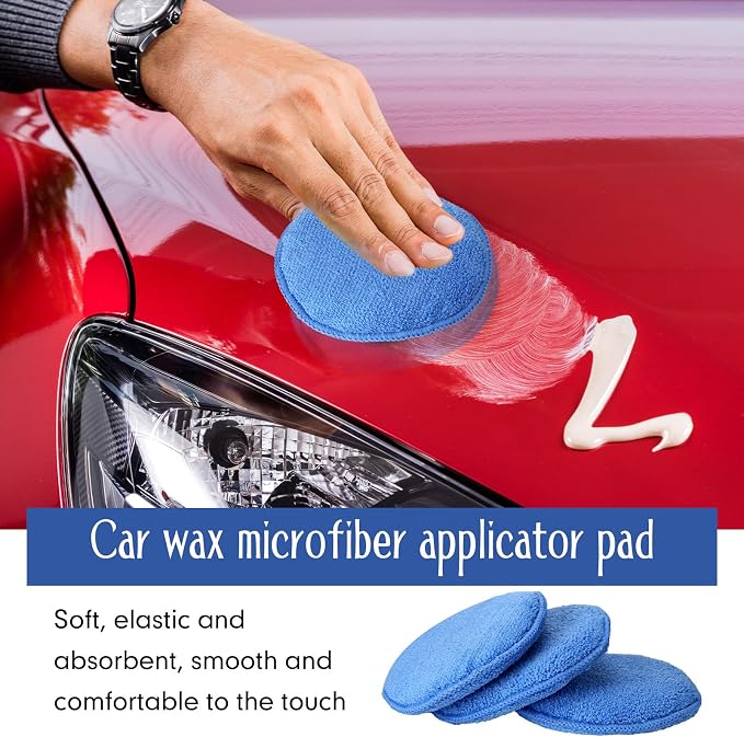 Tanlade 24 Pcs Car Detailing Microfiber Applicator Pad Wax Applicator Wash - Image 4
