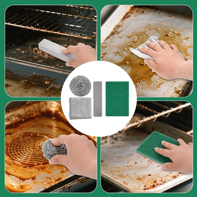 Heavy Duty Oven Cleaner Brush Kits, Include Razor Blade Scraper, Crevice - Image 4