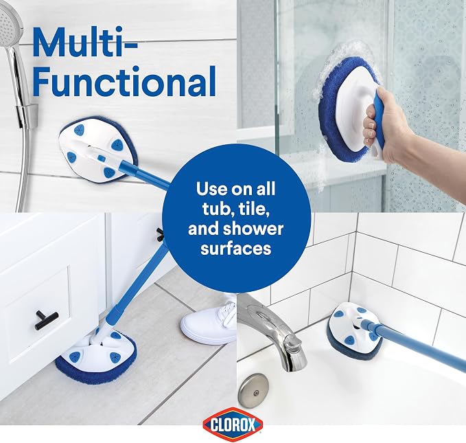 Clorox Extendable Tub & Tile Scrubber Refill, Diamond-Shaped Head Replacement - Image 3