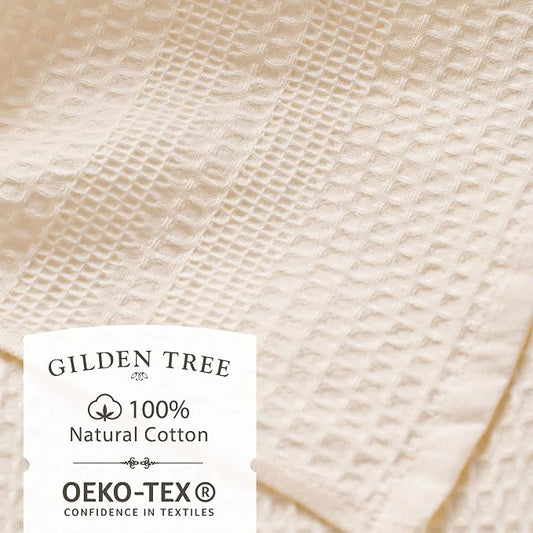 GILDEN TREE Waffle Towel Set Quick Dry Thin | 2 Bath Towels | 2 Hand Towels | 2 - Image 2