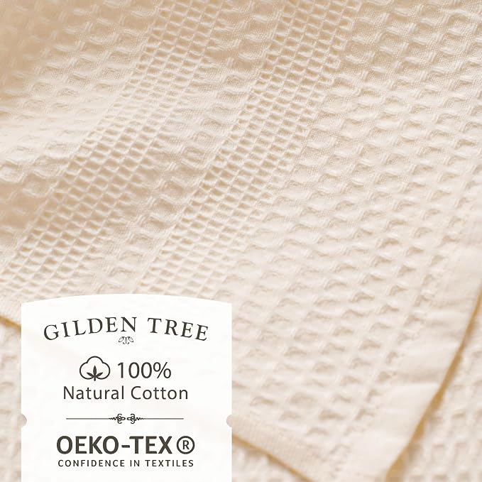 GILDEN TREE Waffle Towels for Bathroom, 100% Cotton Quick Dry Towel, Waffle - Image 2