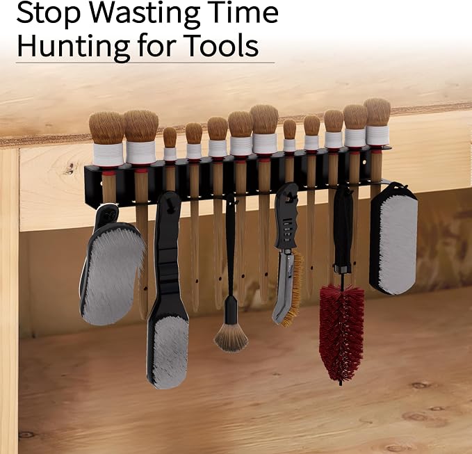 Wall Mount Brush Holder & Tool Hanger Rack - Image 3