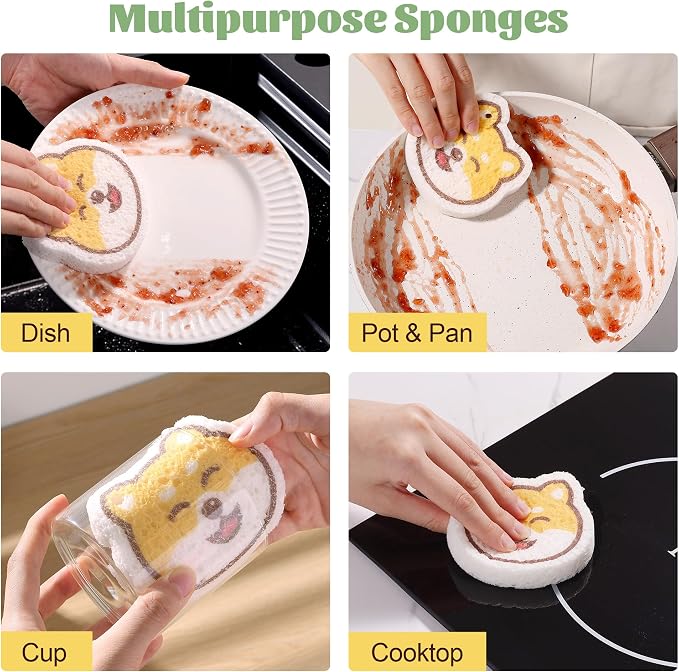 JOYMOOP Cartoon Kitchen Sponge, Cellulose Sponges - Image 4