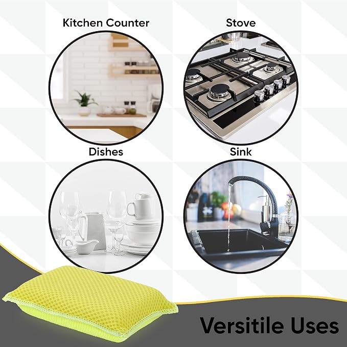 Microfiber Non-Scratch Dish & Kitchen Scrubber Heavy-Duty Household Cleaning - Image 3