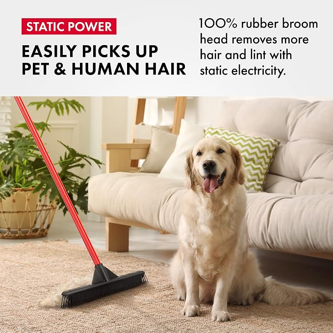 Pet Hair Remover Rubber Broom - Image 2