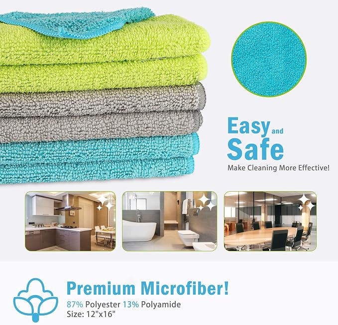 AIDEA Microfiber Cleaning Cloth-100PK, Soft Microfiber Towels - Image 2