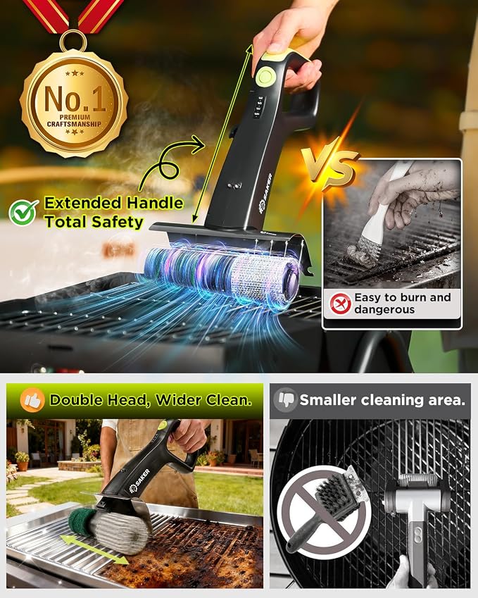 Saker Electric Grill Brush for Outdoor Grill, Bristle-Free Automatic Grill - Image 2