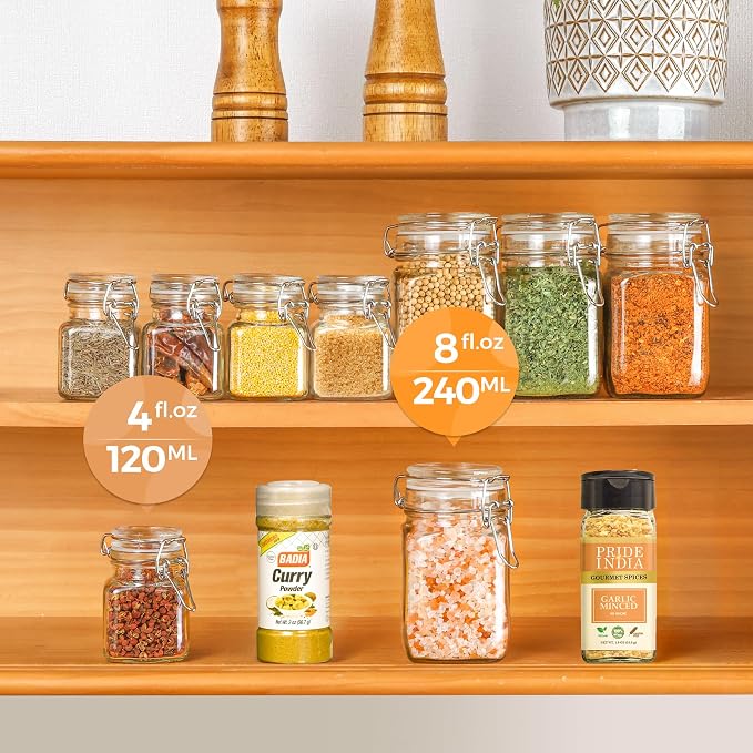 ComSaf Small Glass Jars with Airtight Lid Set of 6, Spice Jars 8 oz, Mason Jars - Image 7