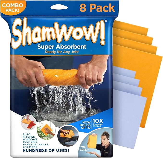 ShamWow Original Super Absorbent Multi-Purpose Cleaning Shammy Chamois Towel by Shamwow