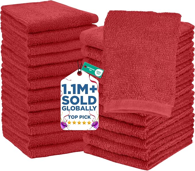 DAN RIVER 24 Pack Wash Cloths for Showering by DanRiver