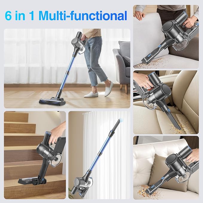 Zefiro Cordless Vacuum Cleaner for Home, 550W /48Kpa 50Mins Stick Vacuum - Image 9