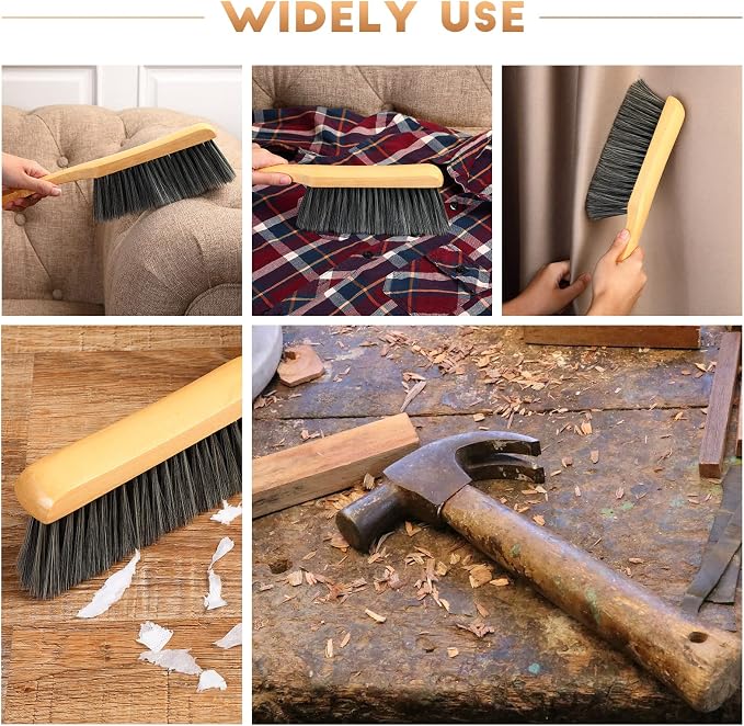 Patelai 2 Pieces Wooden Bench Brushes Fireplace Brush Natural Fiber Bench Soft - Image 4
