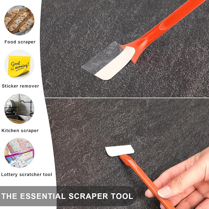 9 Pieces Plastic Scraper, No-Scratch Paint Scraper Tool Portable Car Crevice - Image 6