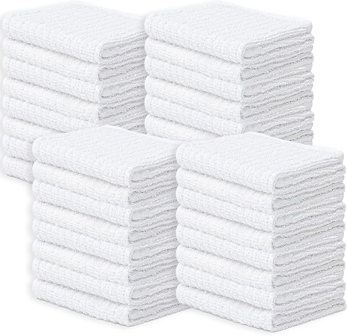 Looperry White Terry Cloth Rags 16"x19" Inches Ribbed by Looperry