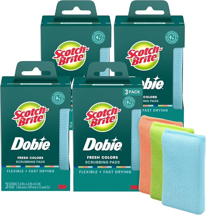 Scotch-Brite Dobie Non-Scratch All-Purpose Scrub Pads, Original Cleaning Sponges by Scotch-Brite
