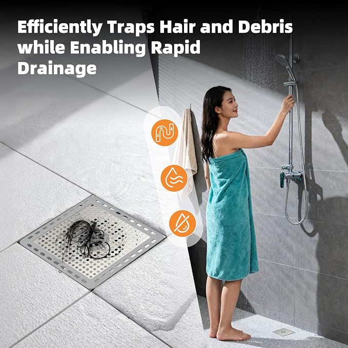 Hibbent Upgraded Shower Drain Hair Catcher, Shower Drain Cover - Image 9