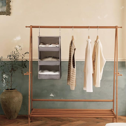GRANNY SAYS 3-Shelf Hanging Closet Organizer and Storage, Collapsible Hanging - Image 2