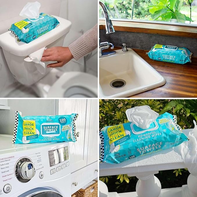 3 Packs Surface Wipes with Bleach, Thick & Large Dispose, All-Purpose Cleaner - Image 4