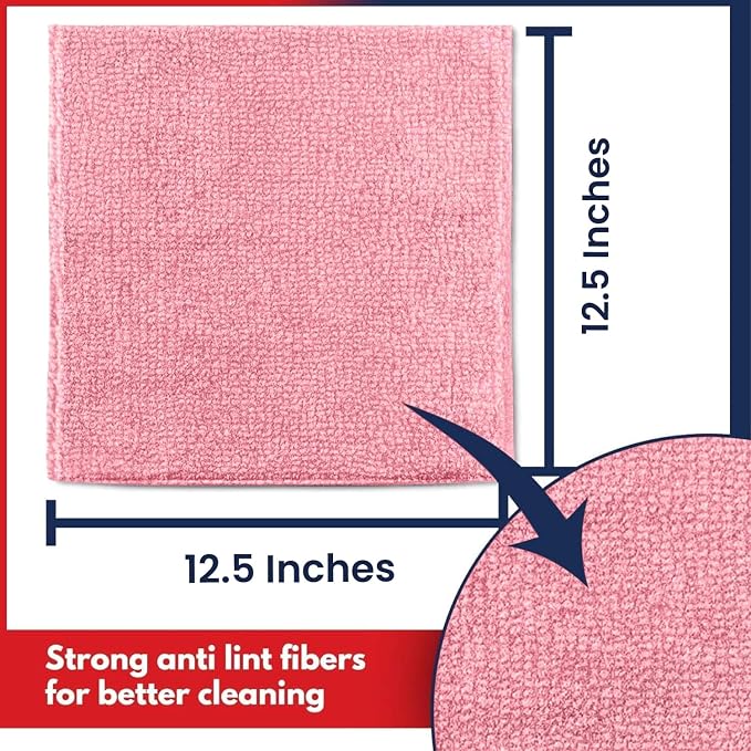 USANOOKS Microfiber Cleaning Cloth Light Pink - Image 2