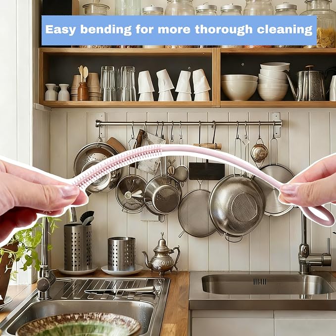 4Pcs Reusable Silicone Straw Cleaner Brush Extra Long, Soft Bendable, Non-Slip - Image 4