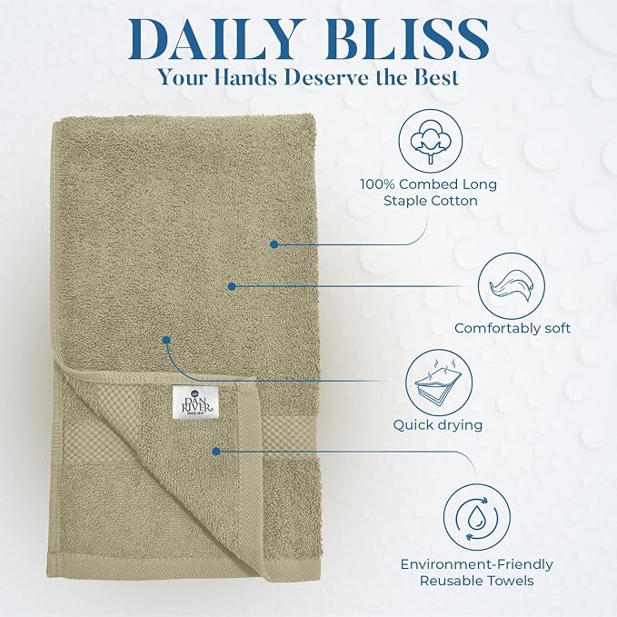 DAN RIVER 6-Pack Premium Hand Towels - Image 3
