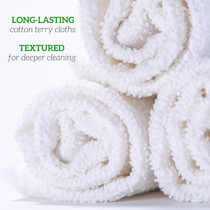 GREEN LIFESTYLE 100% Cotton Terry Towels, 240 Pack - Image 4