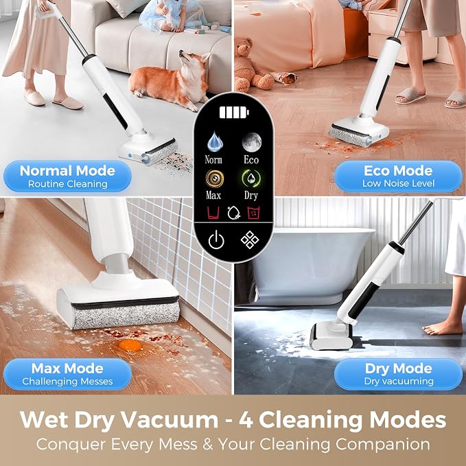 Wet Dry Vacuum Cleaner, 180°Lie-Flat Vacuum Mop All in One - Image 5