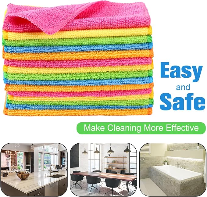 Tanlade Microfiber Cleaning Cloth Cleaning Rags Reasonable Kitchen Towels - Image 4