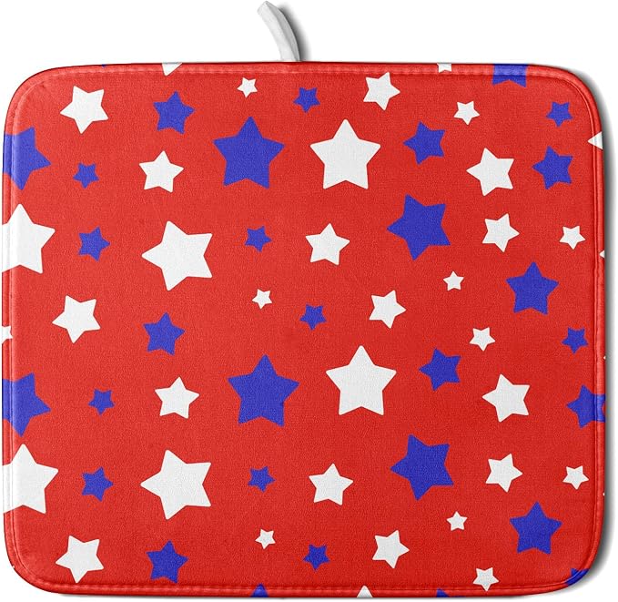 Fourth of July Independence Memorial Dish Drying Mat by Sweetshow