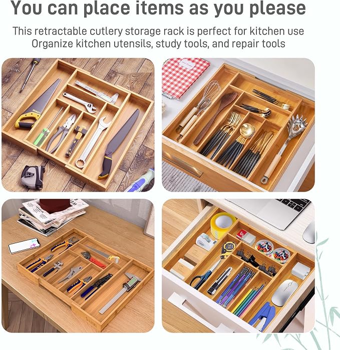 100% Bamboo Expandable Drawer Organizer - Image 6