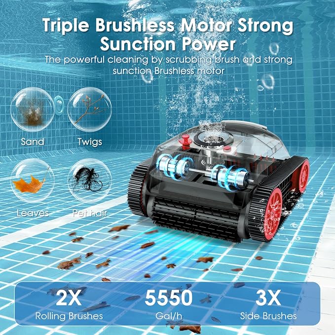 NIXBOT QP5 Robotic Pool Cleaner, Cordless Pool Vacuum - Image 5