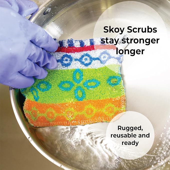 Skoy Scrub, 1-Piece Reusable, Non-Scratching Dish Scrubber - Image 2