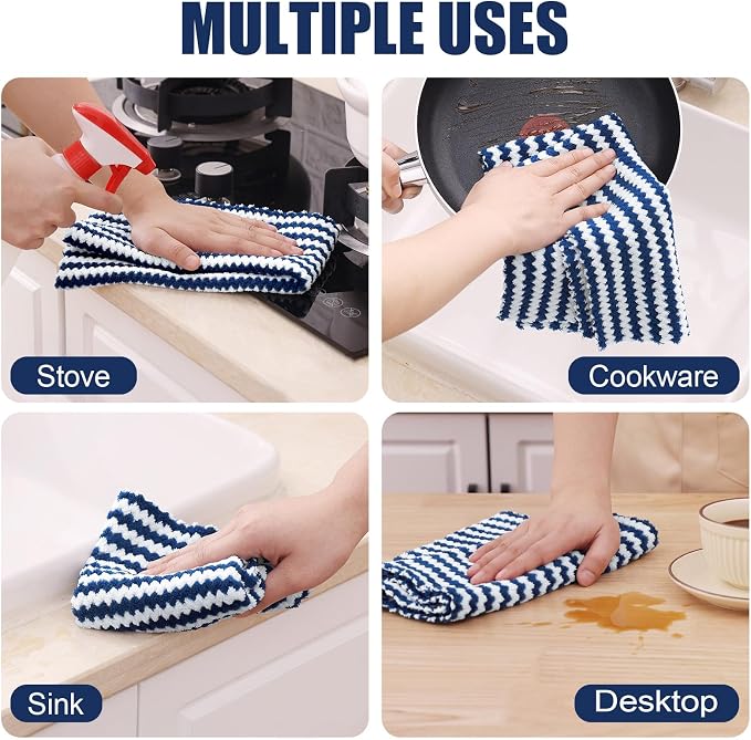 Homaxy Kitchen Towels, Ultra Soft and Absorbent Dish Towels, Reusable Fast - Image 4