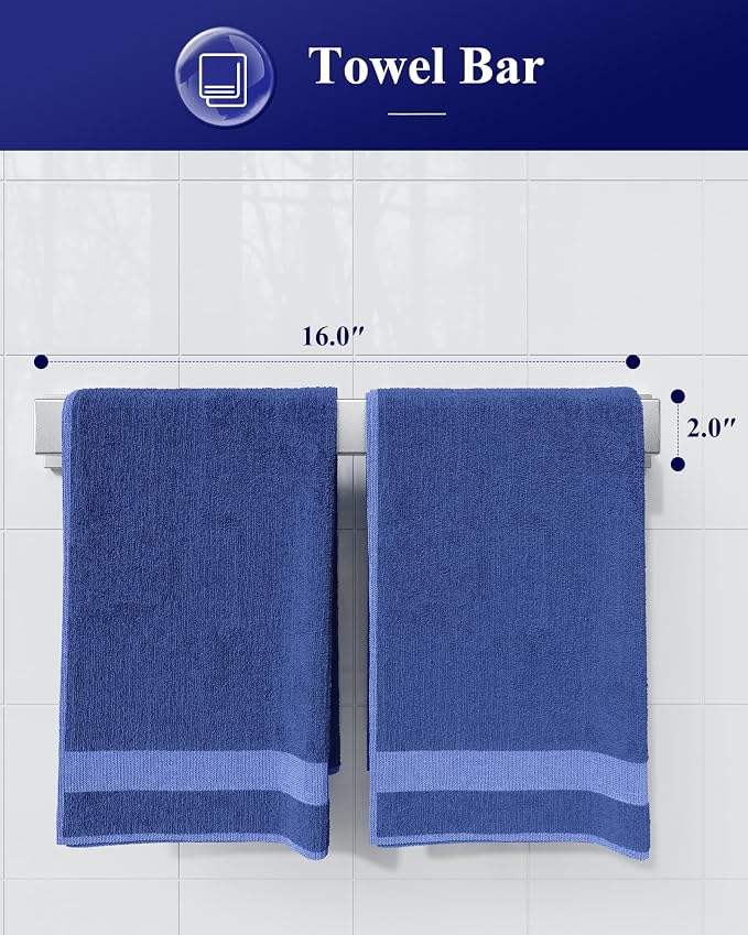 Kitsure 5-Pieces Bathroom Hardware Set & Accessories, Rustproof Towel Racks - Image 2