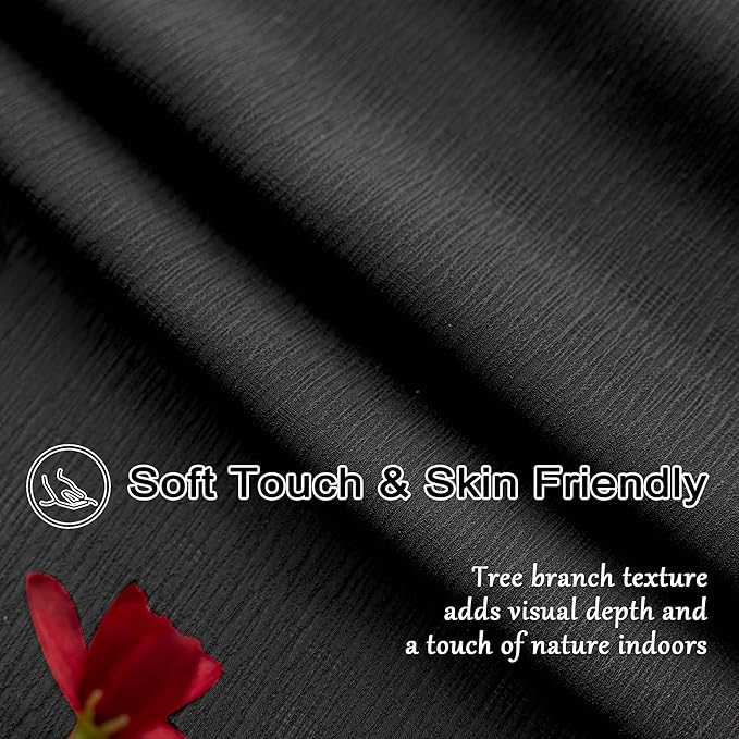 MAIHER Black Pleated Sheer Curtains 90 Inch Length for Bedroom Soft Touch Light Filtering Lightweight Pinched Pleated Drapes with Adjustable Hooks for Living Room, Black, 42" W x 90" L, 2 Panels