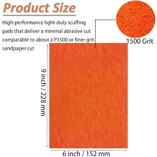 10 Pack 6 x 9 Inch 1500 Grit General Purpose Scuff Pads - Image 2