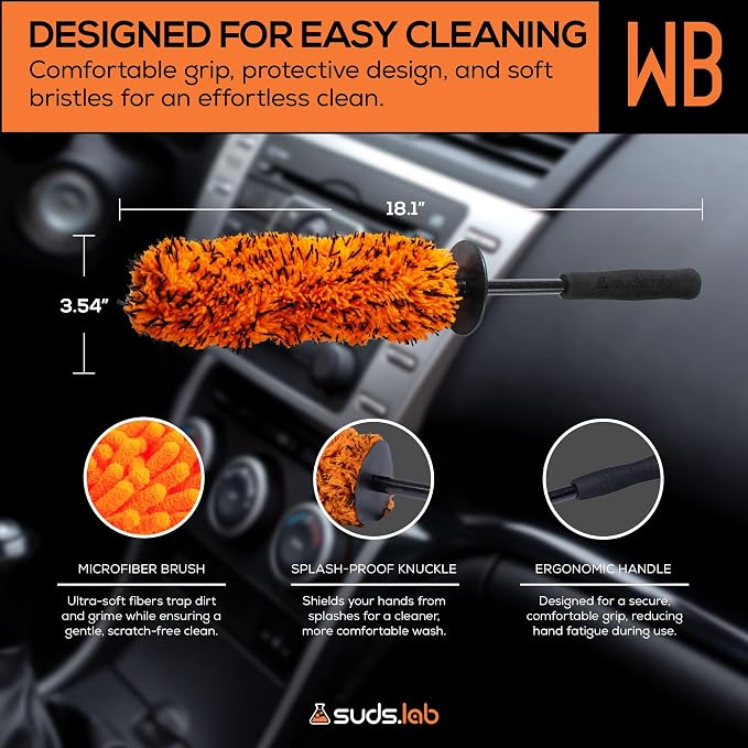 Suds Lab WB Premium Microfiber Cleaning Wheel Brush - Image 3
