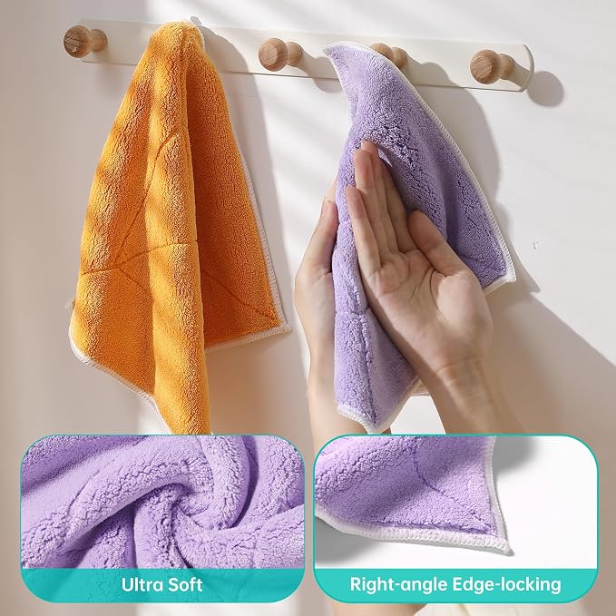 JOYMOOP 10 Pack Microfiber Cleaning Cloth 10” x 10”, Mixed Color Kitchen Towels - Image 2
