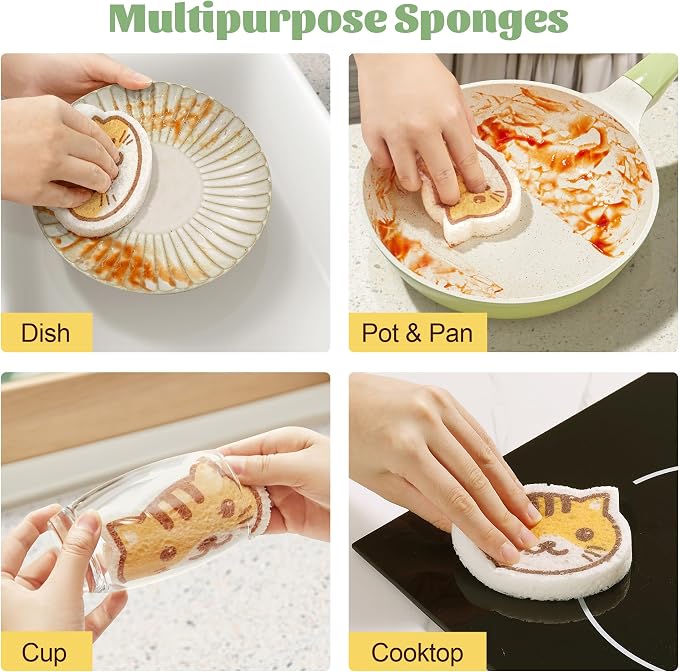 JOYMOOP Cartoon Kitchen Sponge, Cellulose Sponges - Image 4