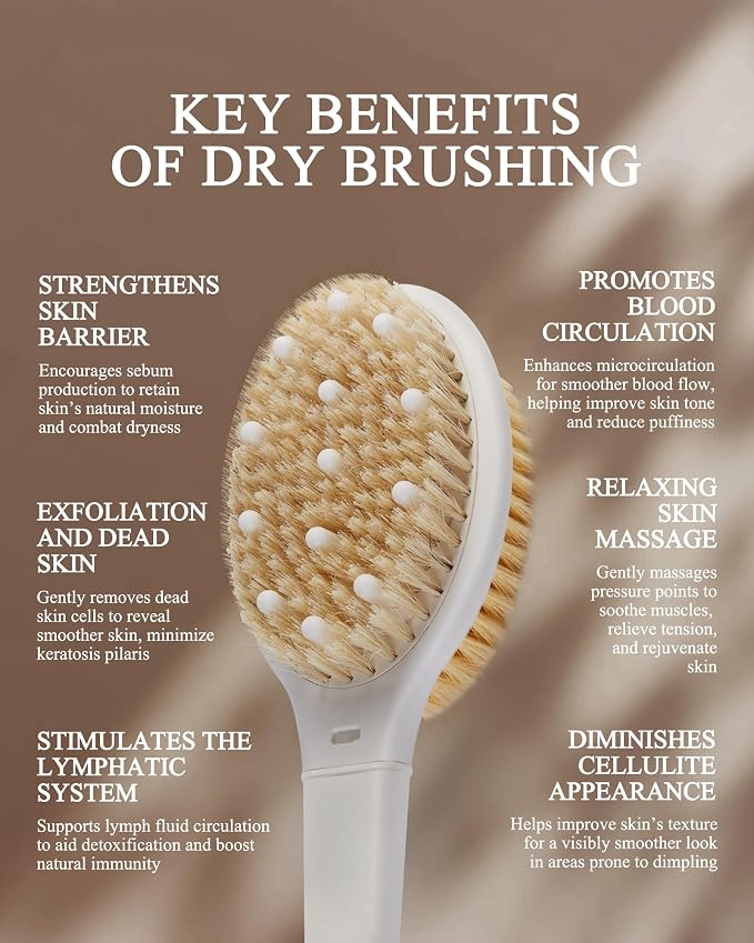 Shower Brush for Massage Dry Brushing: Back Scrubber for Shower - Image 2
