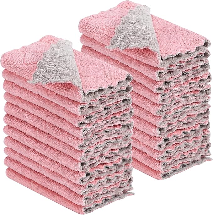 Rachan 22 Pack Kitchen Dish Cloths, Reusable Dish Towels, Nonstick Oil Washable by Rachan