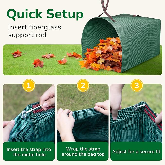 GreatBuddy Lawn Bag, 53 Gallon Yard Waste Bags, Heavy Duty PP Garden Leaf Bags - Image 9