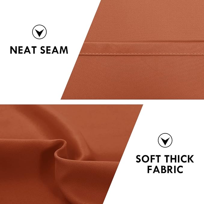 DWCN Blackout Curtains Thermal Insulated, Energy Saving & Noise Reducing Bedroom and Living Room Curtains, Burnt Ochre, W 52x L 84 Inch, Set of 2 Rod Pocket Curtain Panels