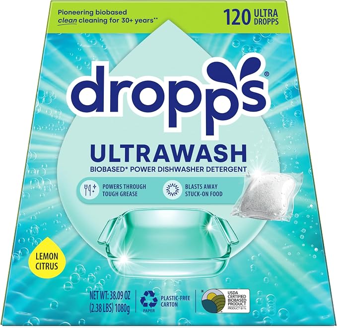 Dropps UltraWash Dishwasher Pods, Lemon Citrus by Dropps
