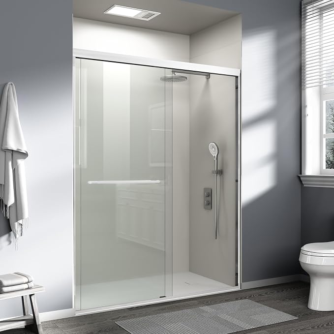 Abruzzo 56" - 60" Adjustable Width Double Sliding Shower Door - Semi-Frameless - Image 2