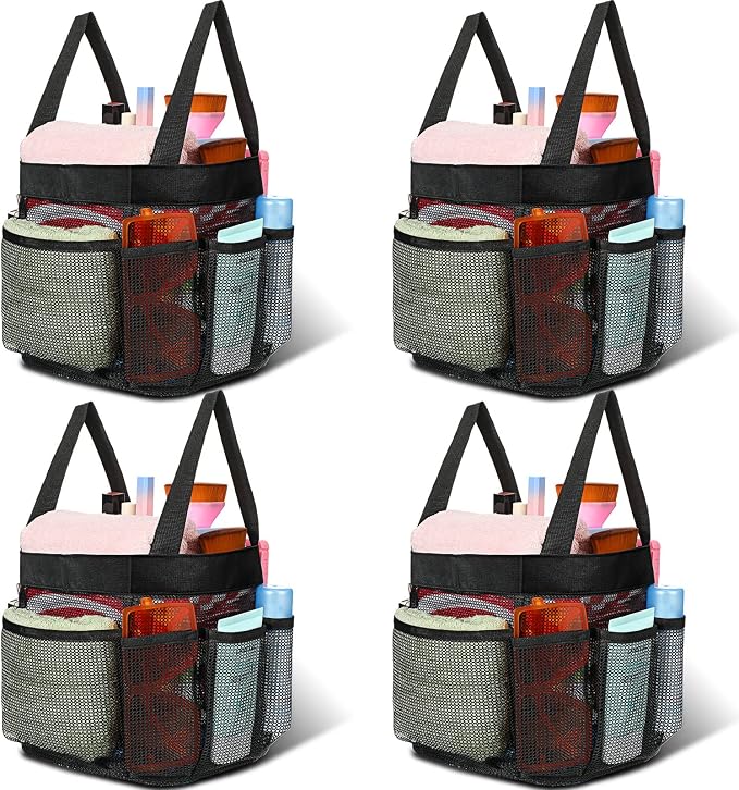 Hillban 4 Pcs Mesh Shower Caddy Portable Large Quick Dry Shower Caddy Basket by Hillban